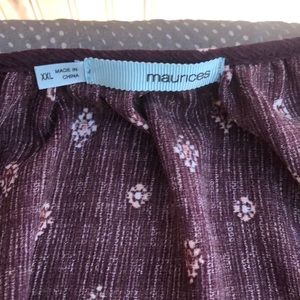 Burgundy knee length dress with open sleeves